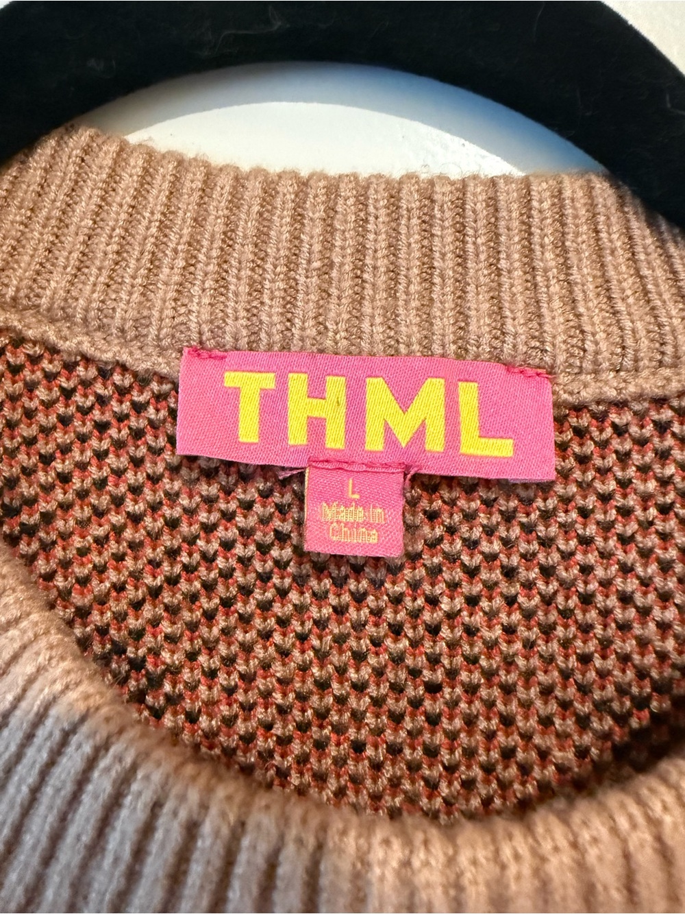 THML Beige Sweater with Red Heart Pattern - Picture 2 of 3